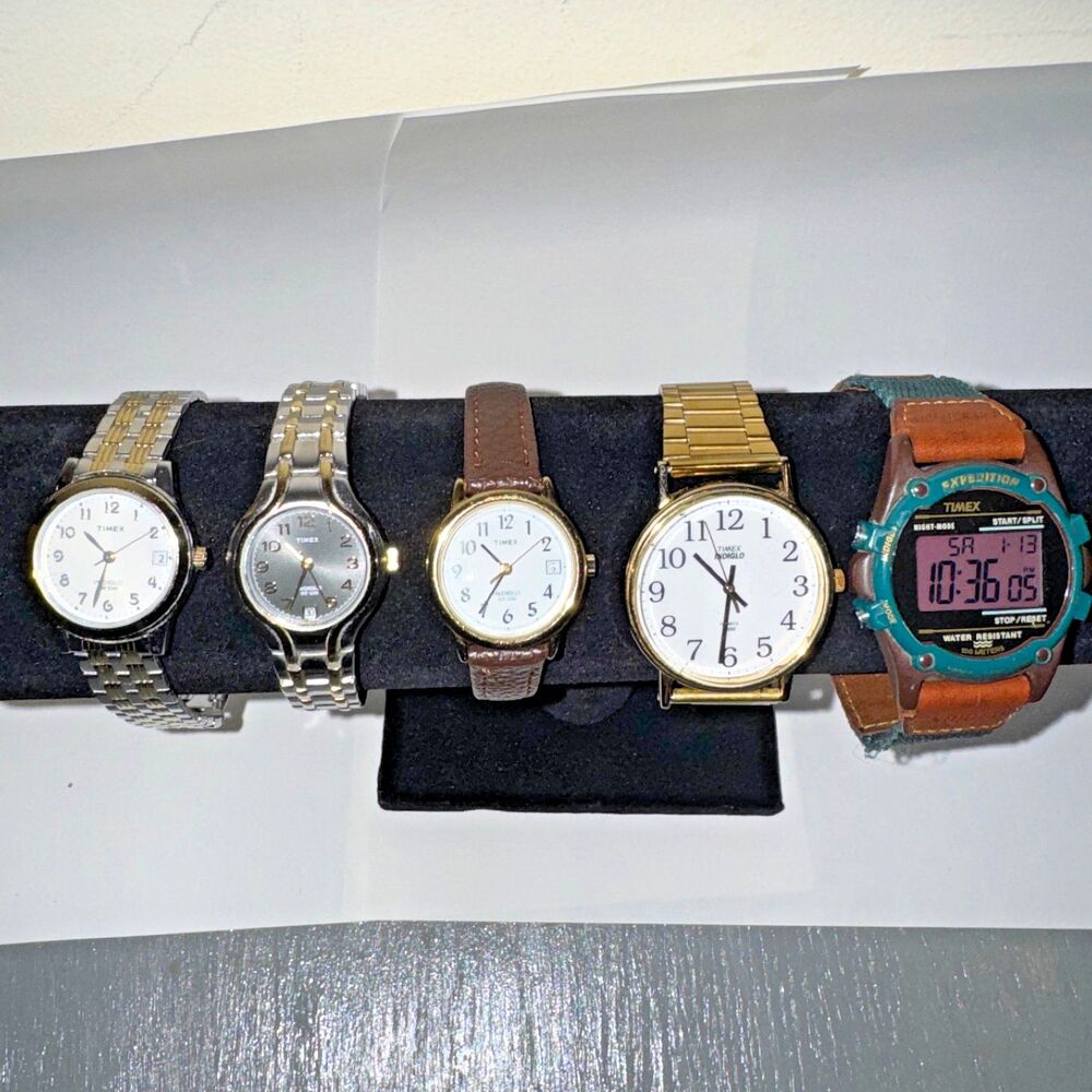 5x Set of Timex Indiglo, all working, new batteries, ready to ship